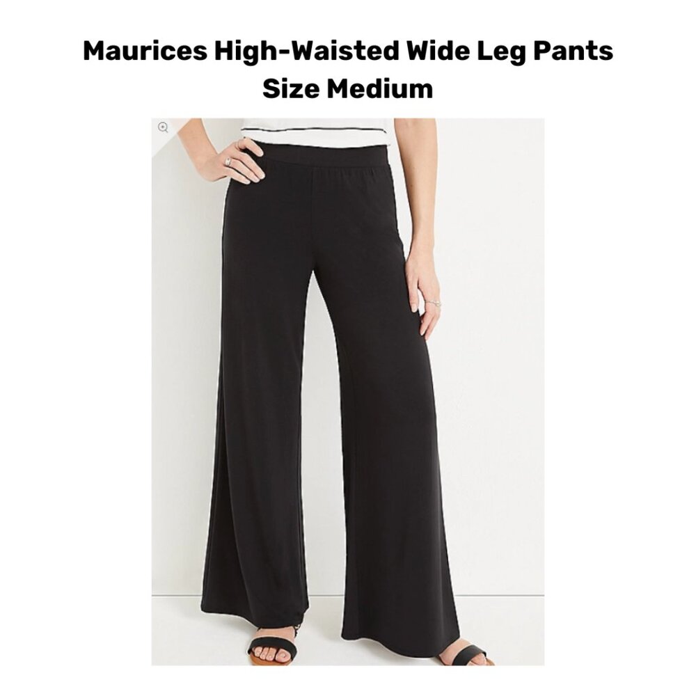 CLEARANCE - Maurices High Rise Black Wide Leg Pants (Size Medium)